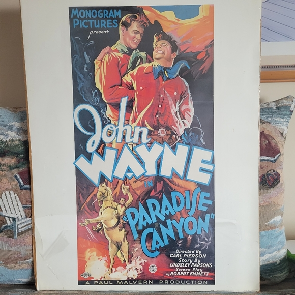 Affiche Film John Wayne Paradise Canyon - Poster Déco Western Chambre - Art Mural Occidental